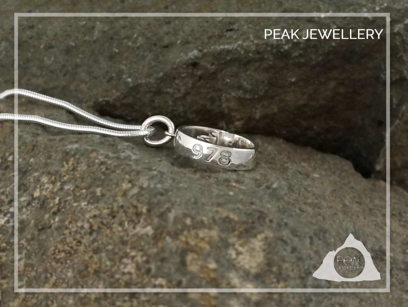 Peak Jewellery, Scafell Pike Mountain Pendant, Handmade Silver adventure jewellery