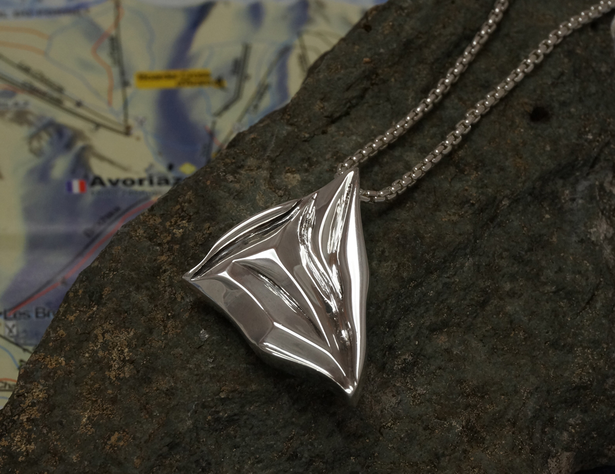 Glacier Pendant Peak Jewellery Sterling Silver Chunky Asymmetrical