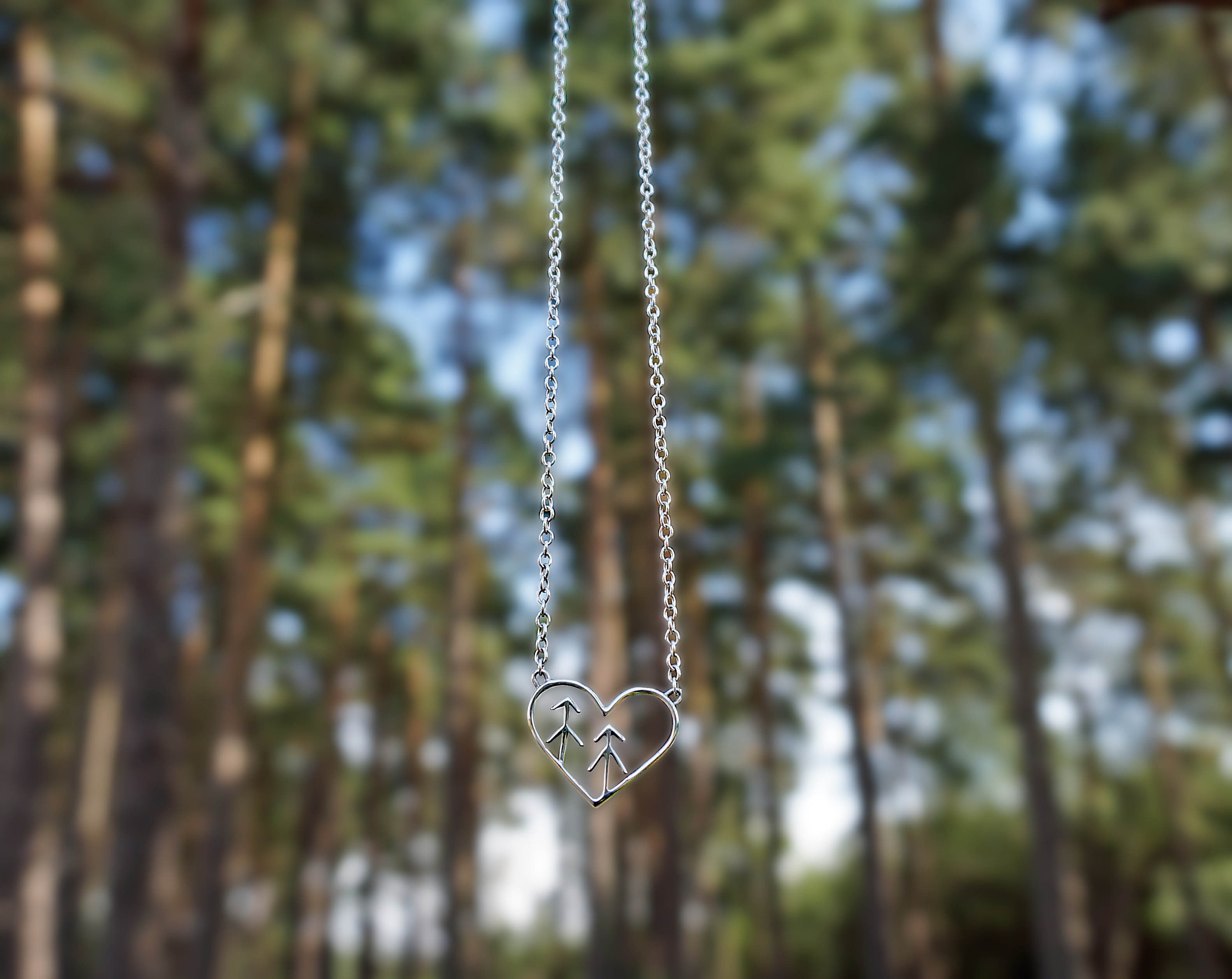 Love the forest tree heart necklace