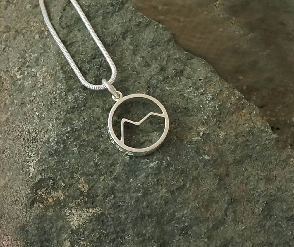 Mount Snowdon Welsh mountain pendant necklace