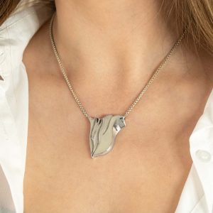 Alaska Mountain sculptural sterling silver mountain necklace handmade chunky statement cut out necklace - Peak Jewellery