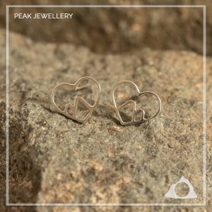 Love the Mountains Handmade Sterling Silver Mountain Heart Earrings - Peak Jewellery
