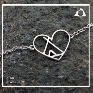 Love the Outdoors Handmade Sterling Silver Tipi Tent Heart Bracelet- Peak Jewellery