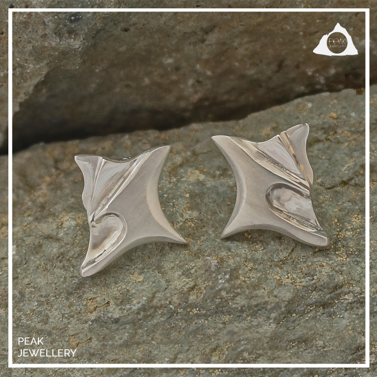 Valleys Mountain Landscape Statement Earrings. Peak Jewellery textured earrings