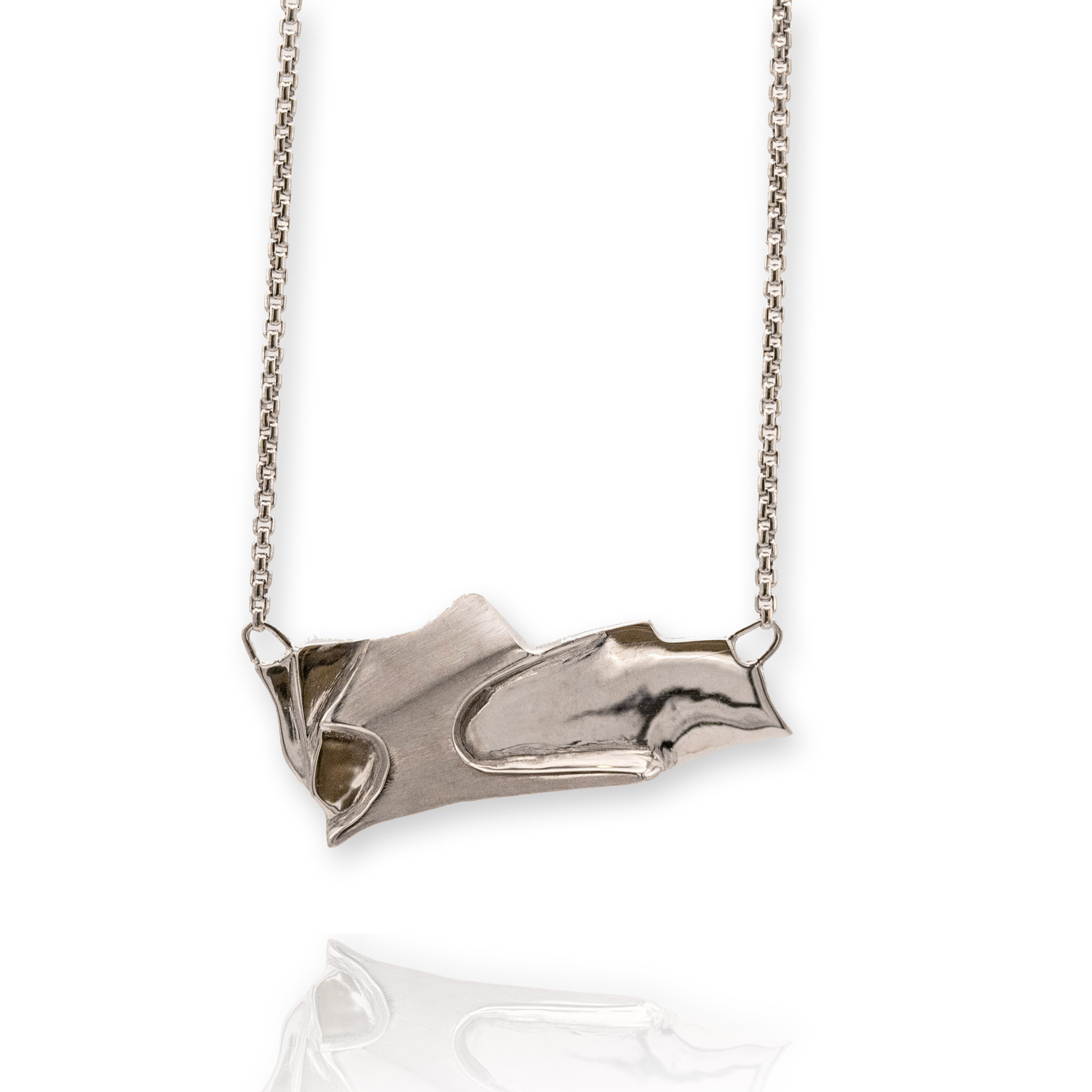 statement mountain range necklace, peak jewellery, chunky silver necklace, landscape jewellery,