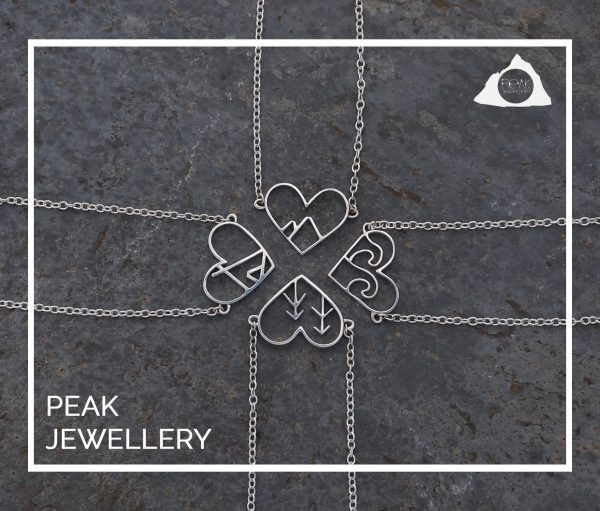 Peak Jewellery, Love the mountains necklace, Mountain heart necklace