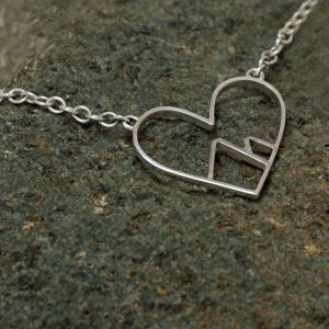 Love the Mountains Handmade Sterling Silver Mountain Heart Necklace - Peak Jewellery