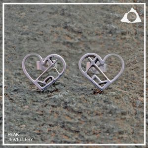 Love the outdoors Handmade Sterling Silver Tipi Tent Heart Earrings - Peak Jewellery
