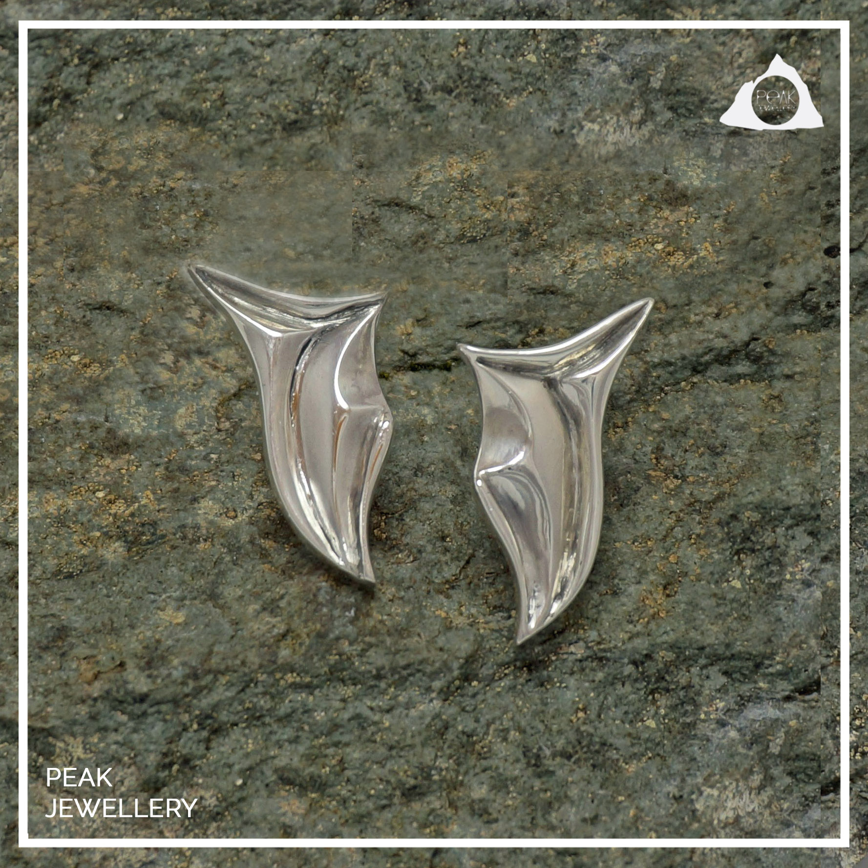 Glacier earrings, peak jewellery, chunky silver earrings, unusual earrings, sculptural jewellery