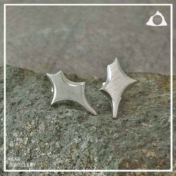 Summit Mountain Spike Drop Earrings. Peak Jewellery, Statement drop earrings, landscape inspired earrings, Sterling Silver Summit earrings, peak jewellery, mountain jewellery, drop earrings, spike drop earrings