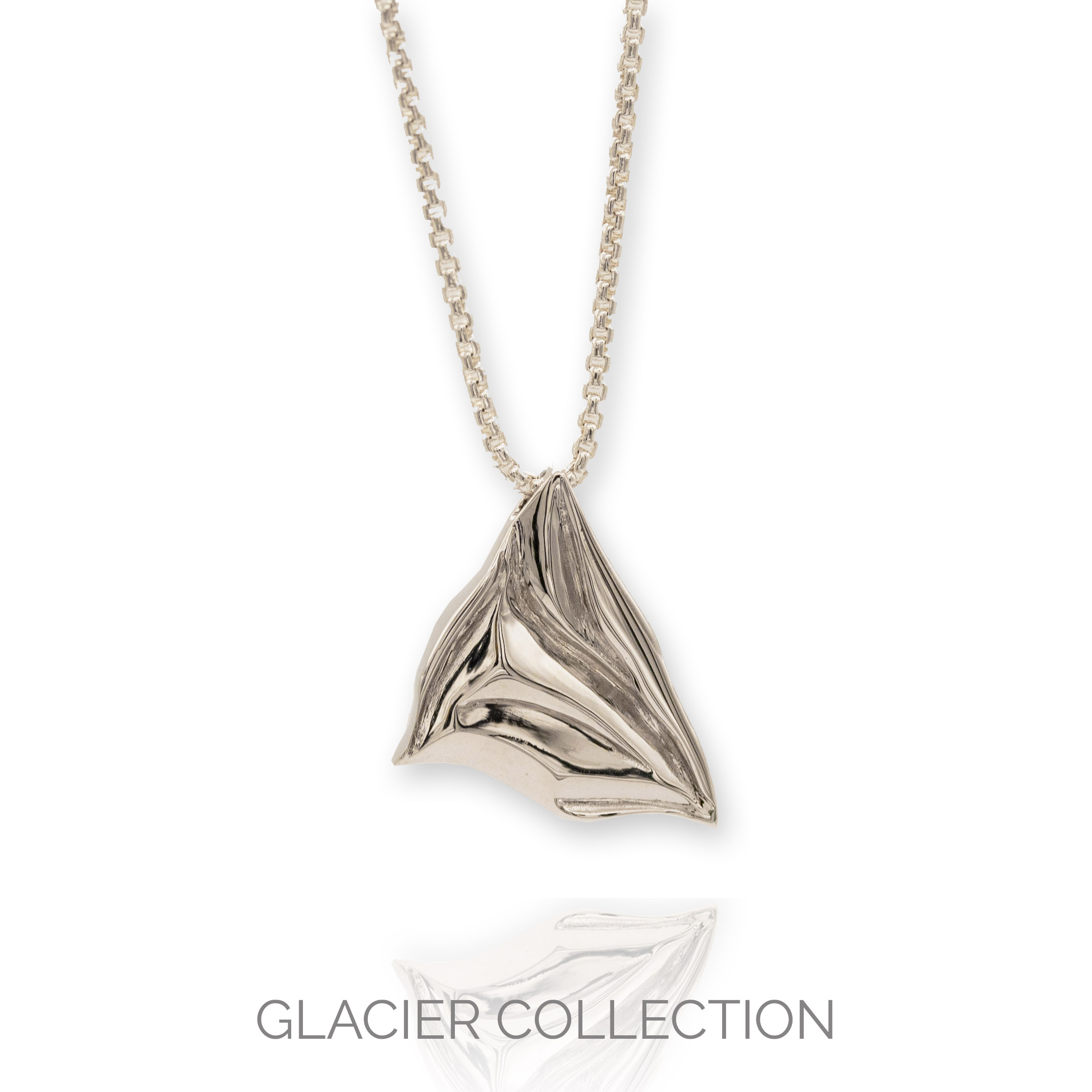 Glacier necklace peak jewellery statement landscape jewellery handmade silver jewellery